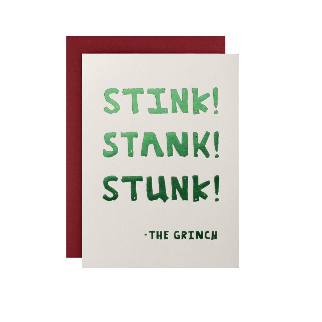 Hat + Wig + Glove Stink! Stank! Stunk! Christmas Letterpress Card