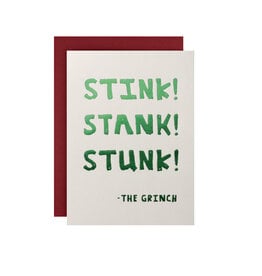 Hat + Wig + Glove Stink! Stank! Stunk! Christmas Letterpress Card