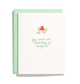 Shorthand Press Holiday Mushrooms Letterpress Card
