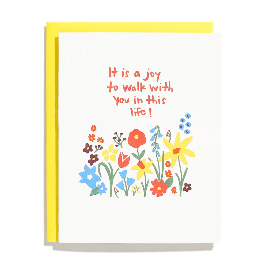 Shorthand Press Joy to Walk With You Letterpress Card