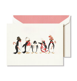 Crane Holiday Penguin Engraved Card Set of 10