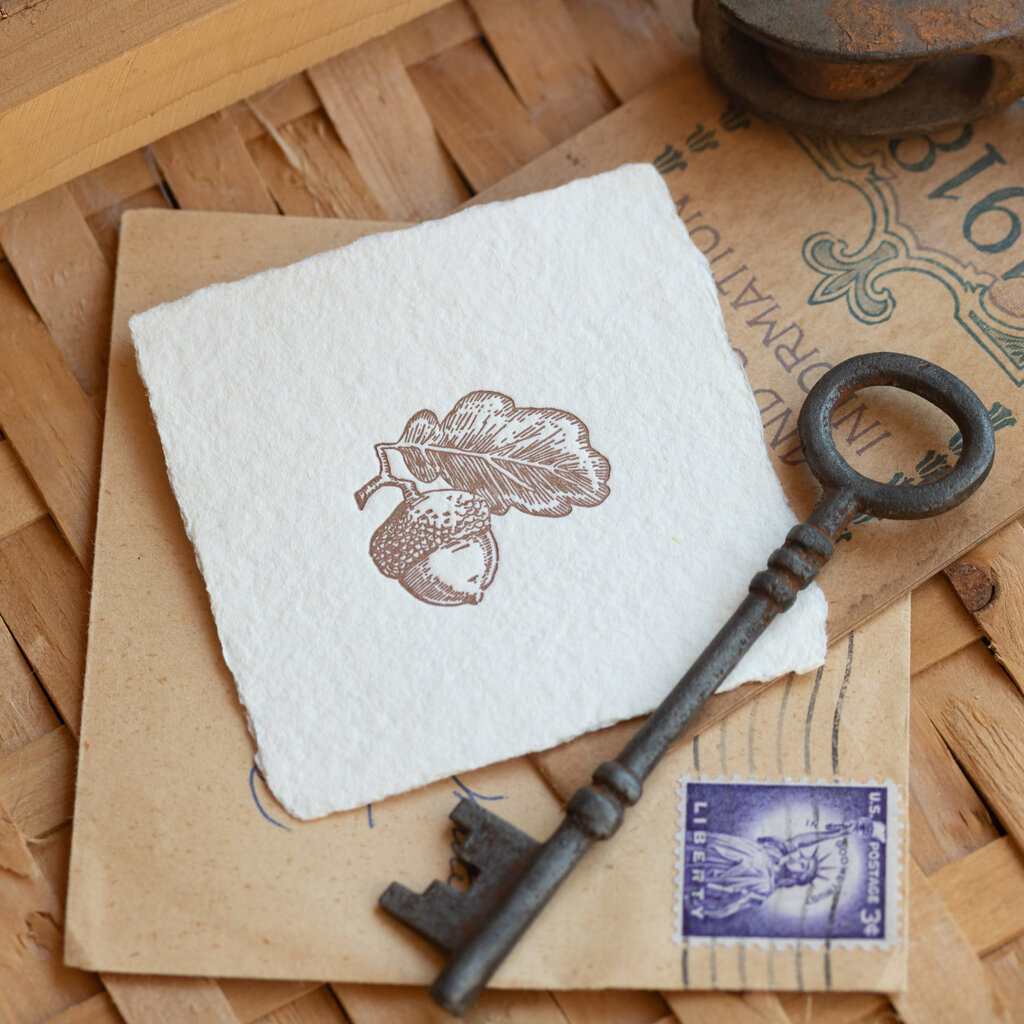 Oblation Papers & Press Acorn Petite Charm Letterpress Enclosure