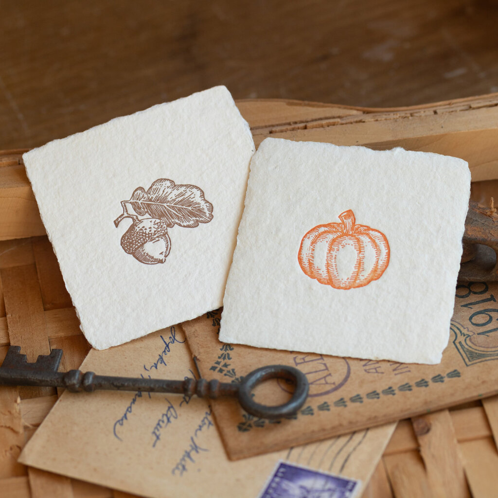 Oblation Papers & Press Pumpkin Petite Charm Letterpress Enclosure