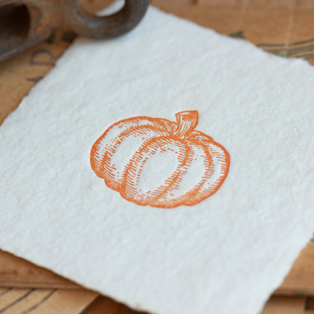 Oblation Papers & Press Pumpkin Petite Charm Letterpress Enclosure