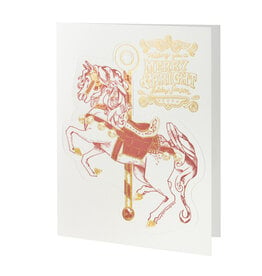 Oblation Papers & Press Holiday Carousel Ornament Letterpress Card