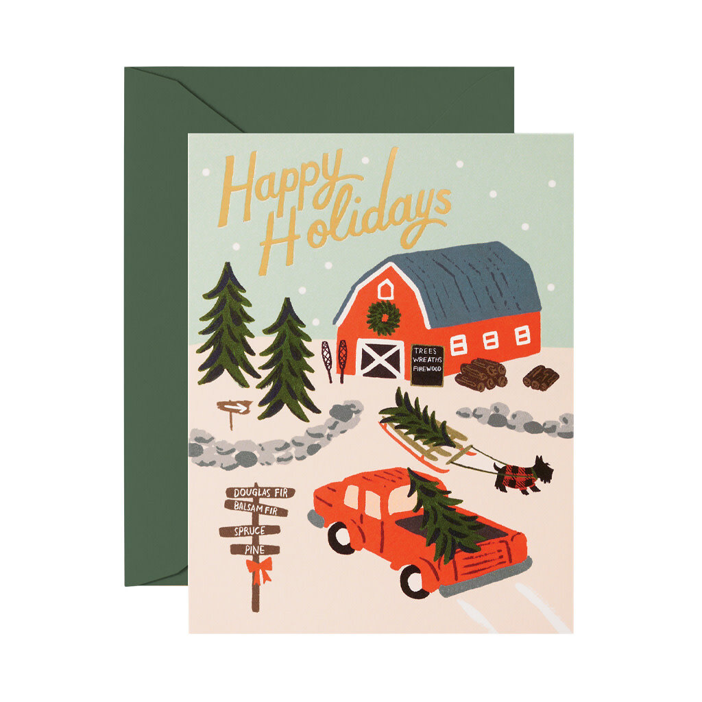 Rifle Paper Happy Holiday Tree Farm Card