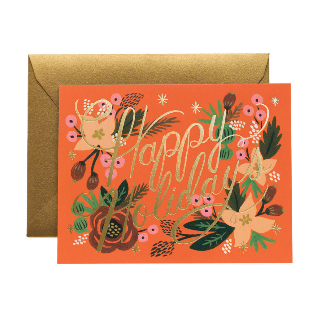 Rifle Paper Poinsettia Holiday Card Box of 8