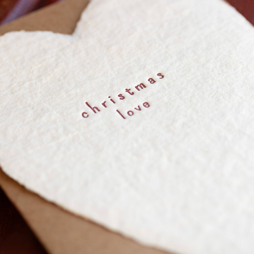 Oblation Papers & Press Christmas Love Greeted Heart Letterpress Card