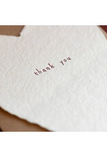Oblation Papers & Press Thank You Greeted Heart Letterpress Card