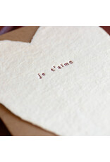 Oblation Papers & Press Je T'aime Greeted Heart Letterpress Card