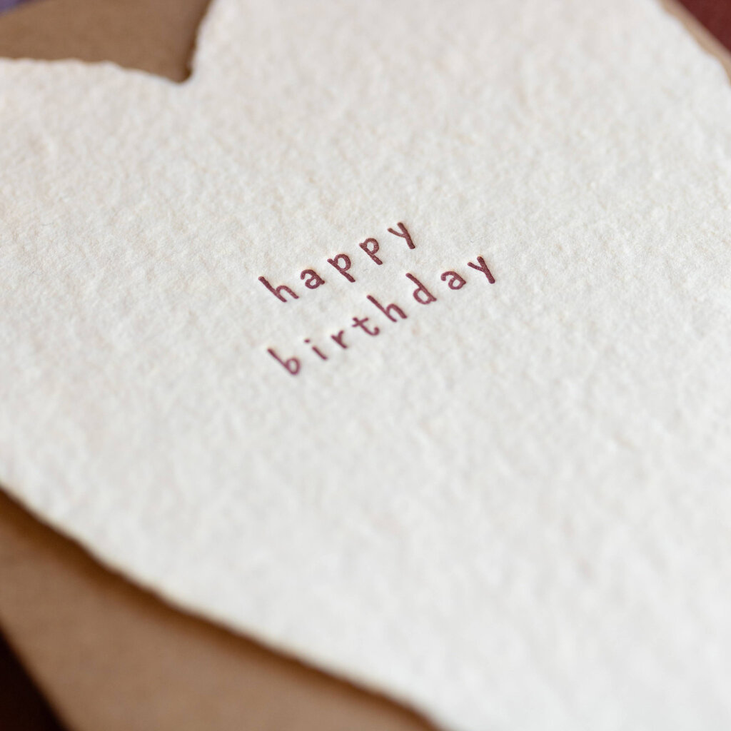Oblation Papers & Press Happy Birthday Greeted Heart Letterpress Card