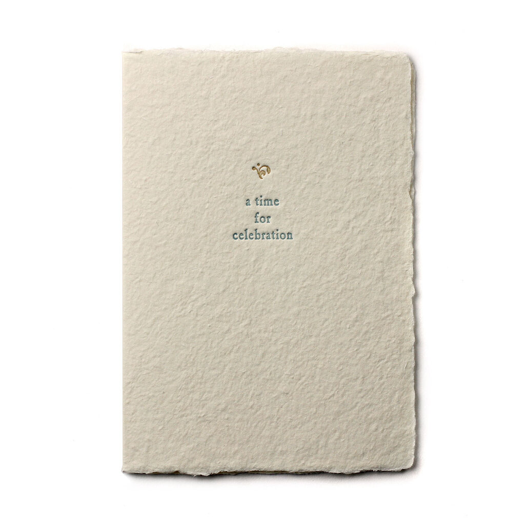 Oblation Papers & Press A Time for Celebration Small Salutation Letterpress Card