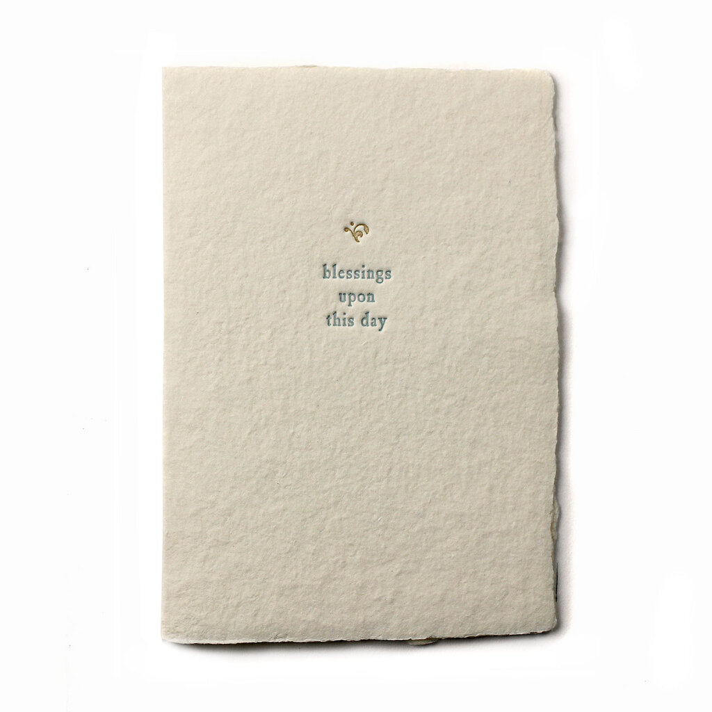 Oblation Papers & Press Blessings Upon this Day Small Salutation Letterpress Card