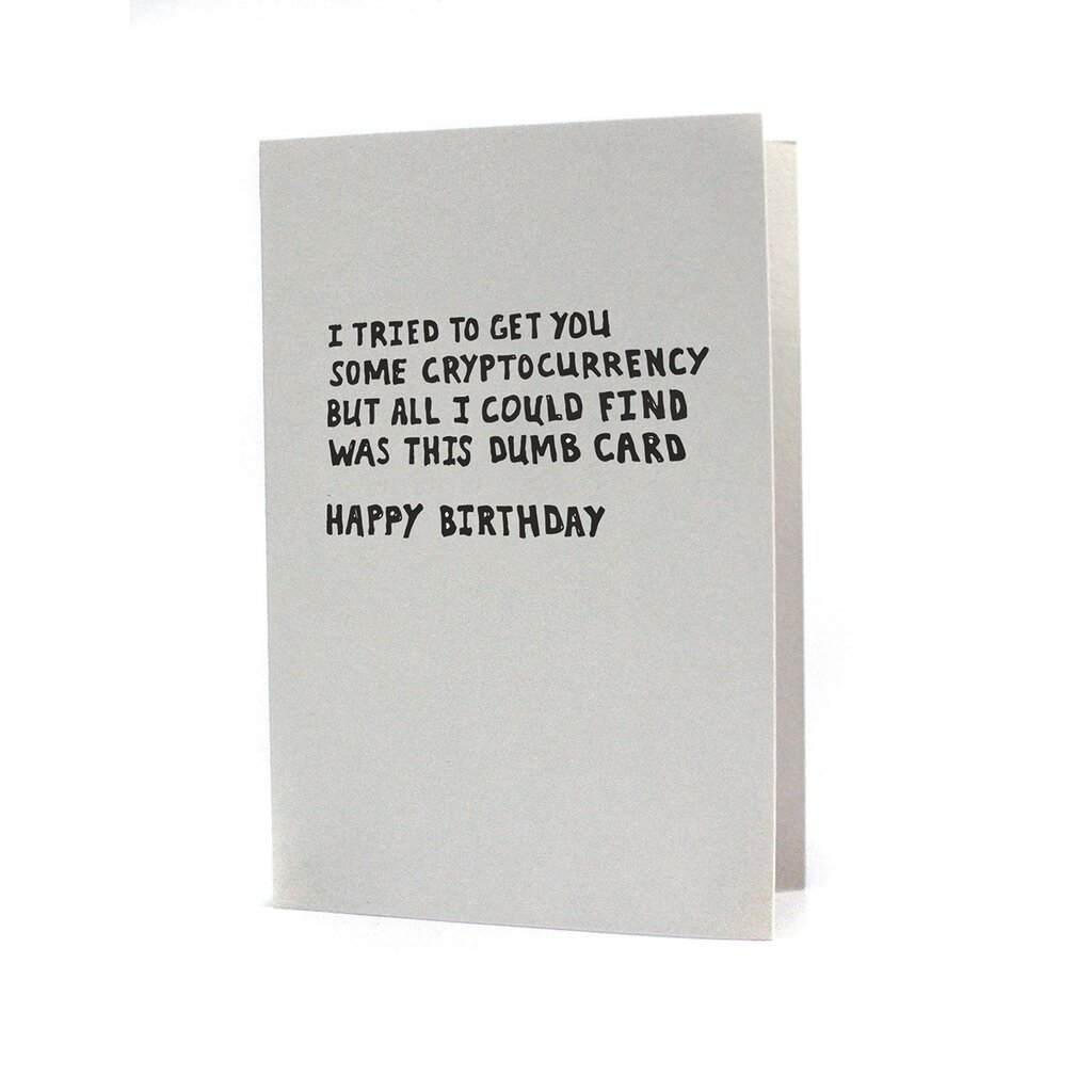 Hat + Wig + Glove Cryptocurrency Birthday Letterpress Card