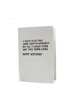 Hat + Wig + Glove Cryptocurrency Birthday Letterpress Card