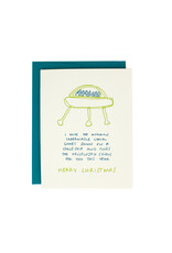 Hat + Wig + Glove Spaceship Merry Christmas Supreme Letterpress Card