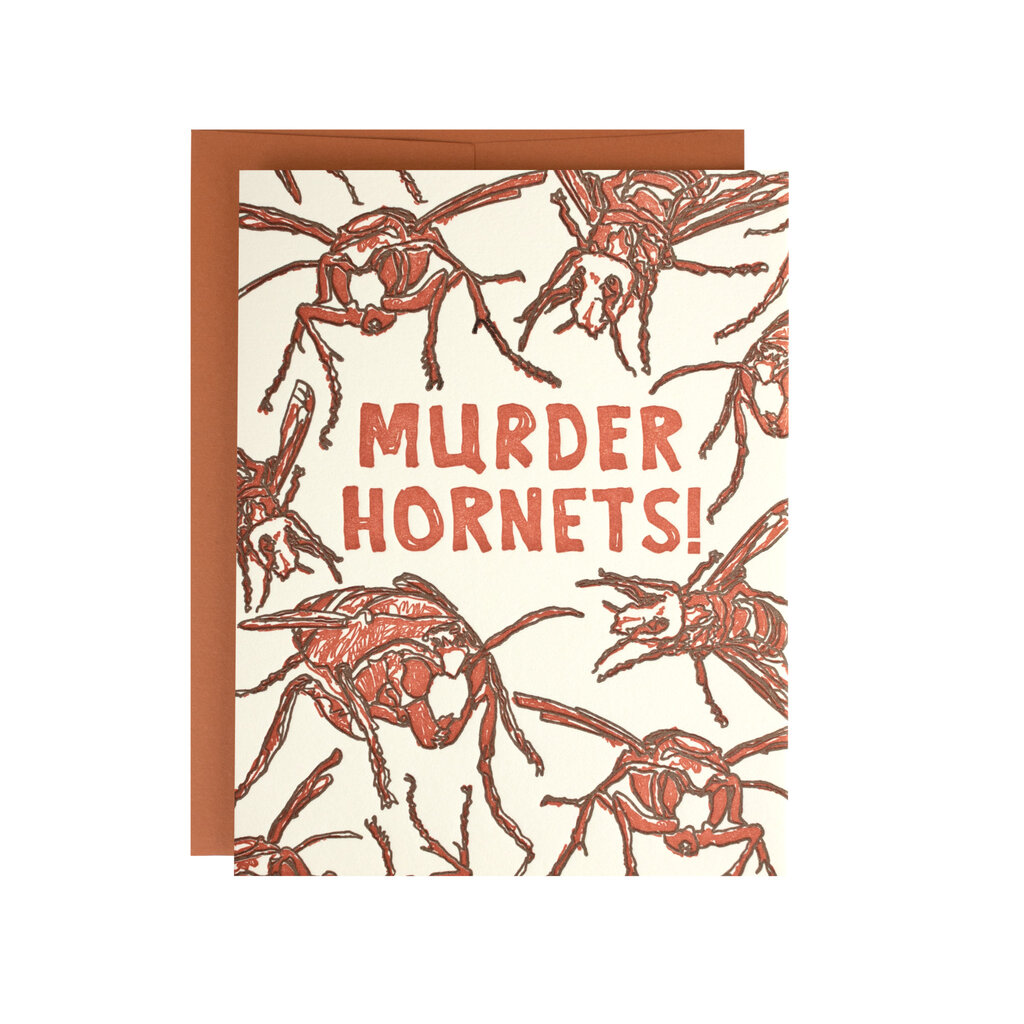 Hat + Wig + Glove Murder Hornets! Supreme Letterpress Card