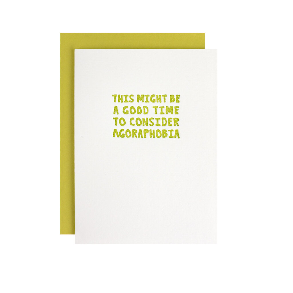 Hat + Wig + Glove Consider Agoraphobia Letterpress Card