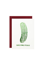 Hat + Wig + Glove Christmas Pickle Letterpress Card