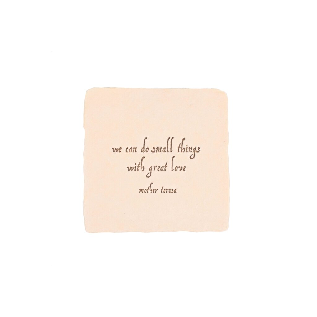 Oblation Papers & Press Mother Teresa Quote Blush Petite Wish Letterpress Enclosure