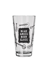 Hat + Wig + Glove Blue Grass Beer Glass