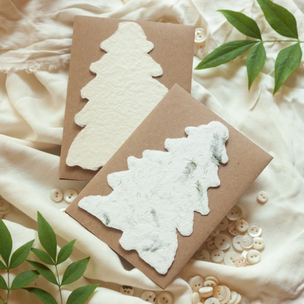 Oblation Papers & Press Handmade Paper Cream Evergreen