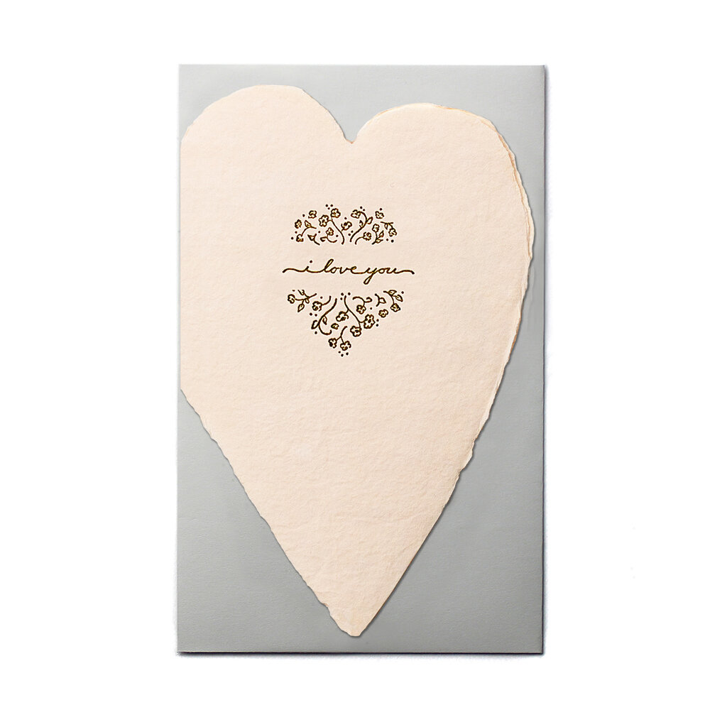 Oblation Papers & Press I Love You Blush Letterpress Heart Card
