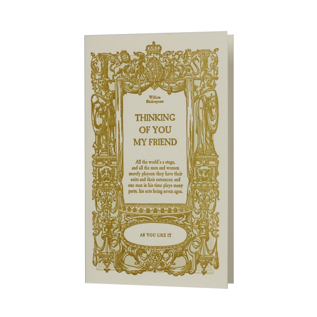 Oblation Papers & Press Thinking of You Friend English Literature Letterpress Card