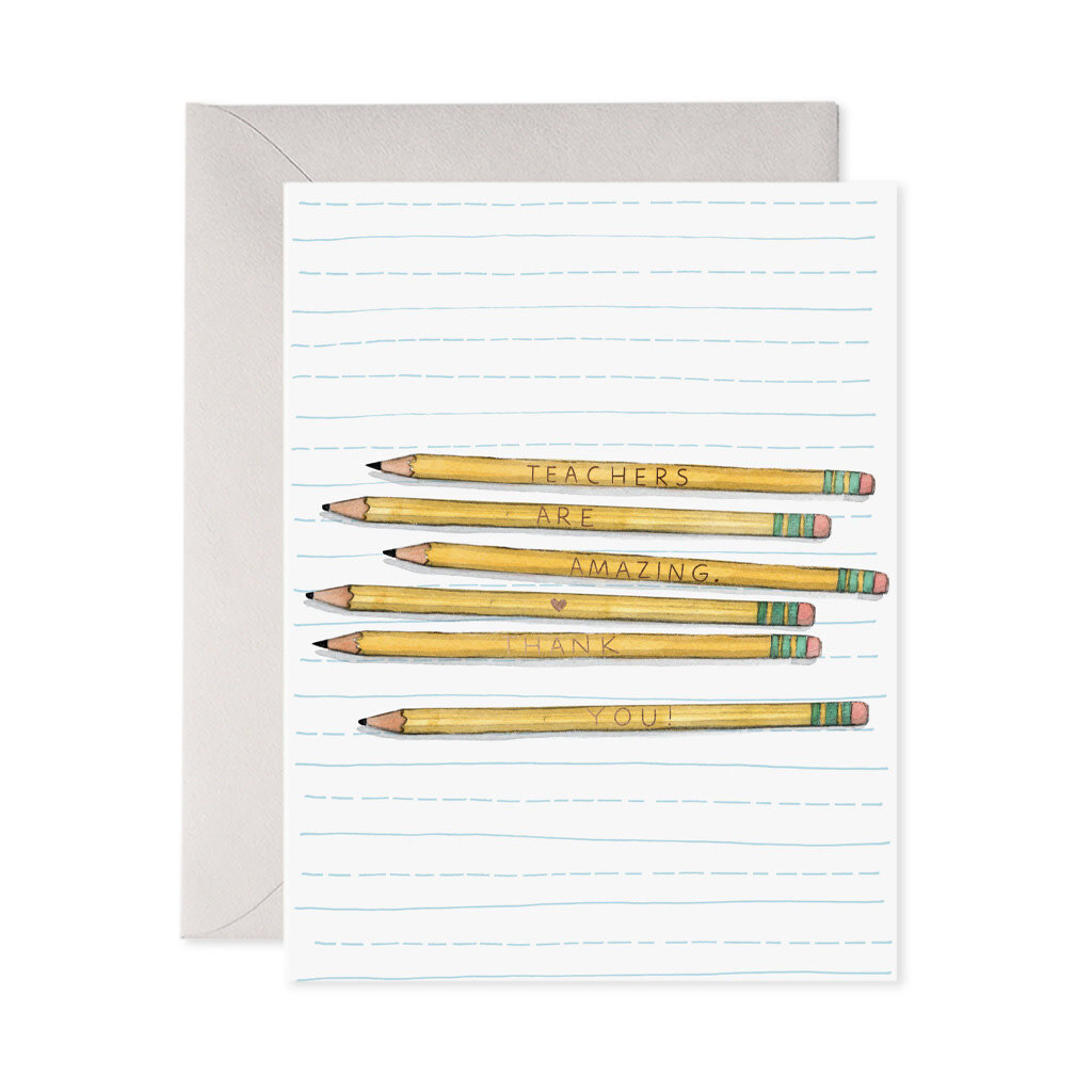 E. Frances Paper Teacher Pencils Appreciation Card