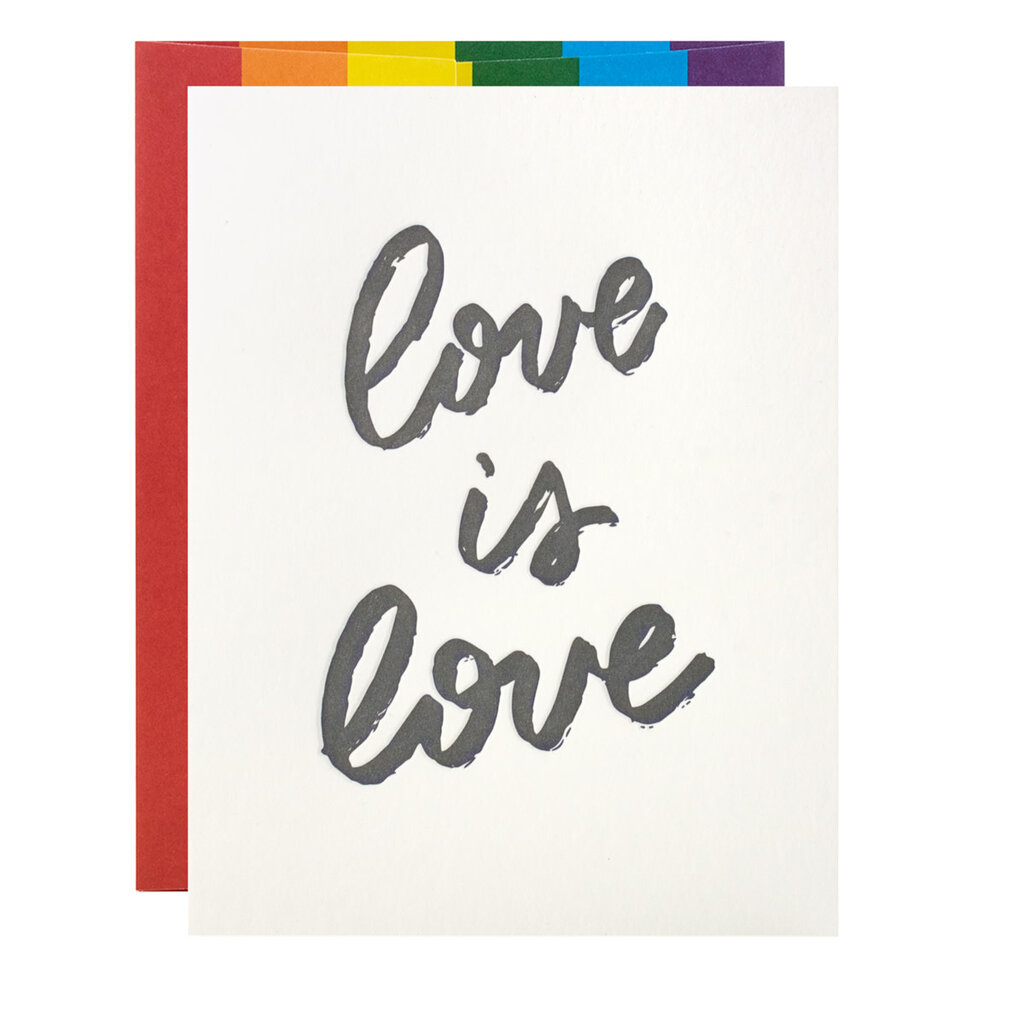 Ink Meets Paper Love is Love Pride Letterpress Card