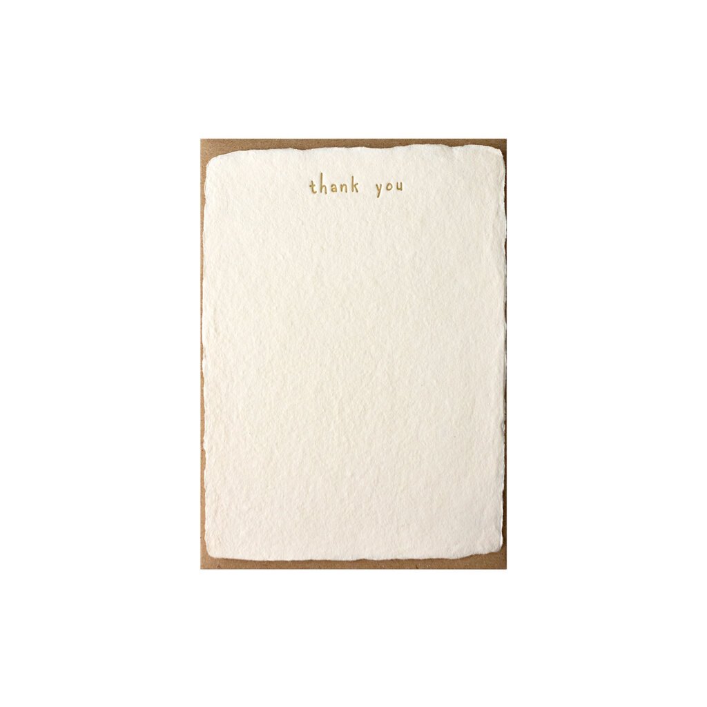 Oblation Papers & Press Thank You Handmade Paper Letterpress Deckled Note