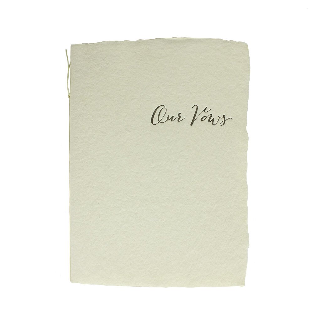 Oblation Papers & Press Our Vows Calligraphy Handmade Paper Letterpress Book