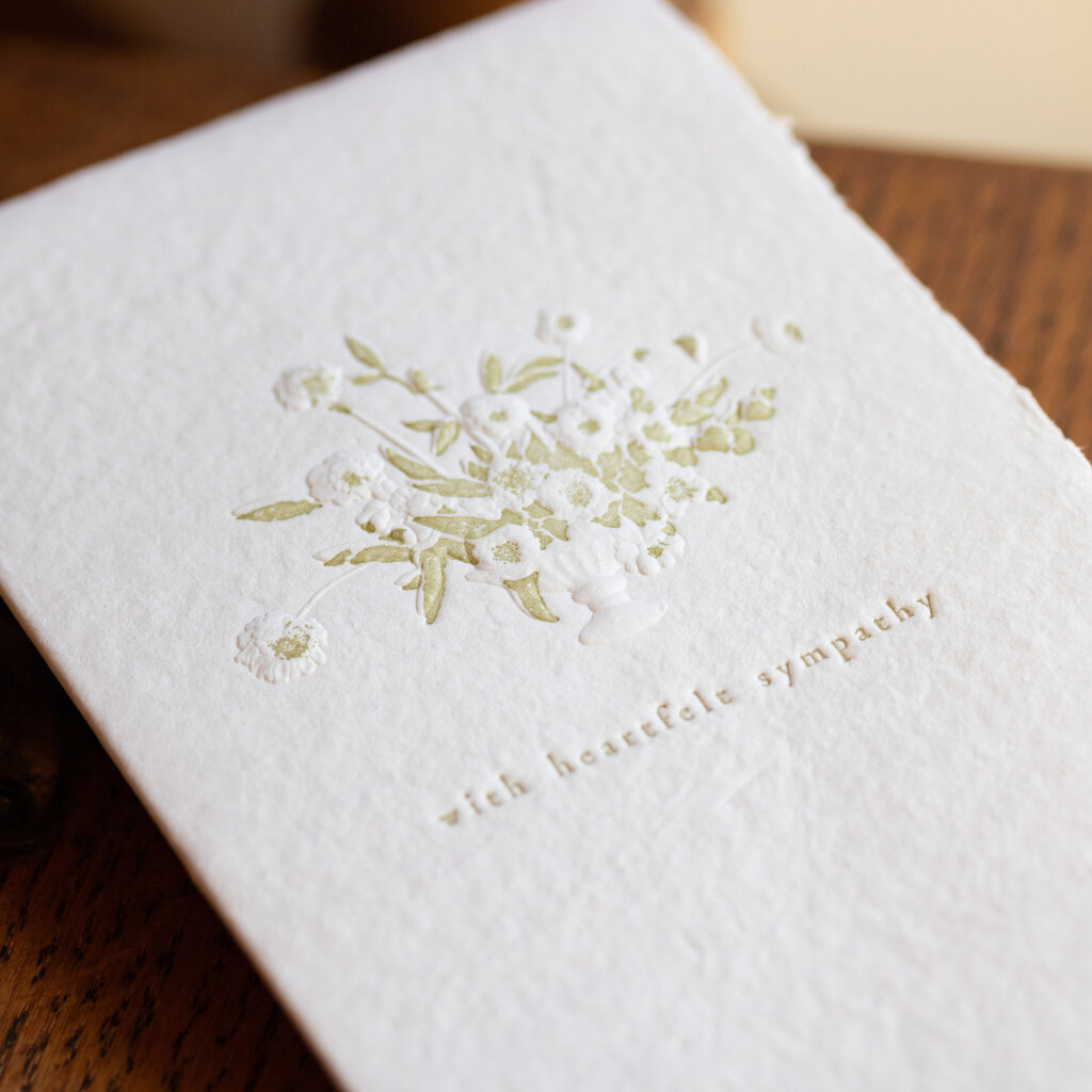 Oblation Papers & Press Heartfelt Sympathy Paper Sculpture Letterpress Card