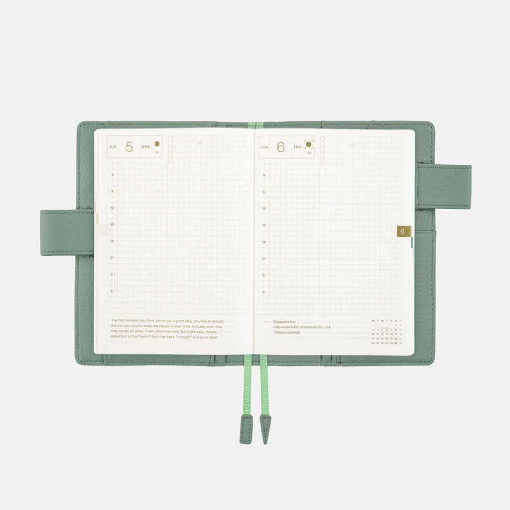 Hobonichi Leather: Water Green A6 Hobonichi Techo [COVER ONLY]