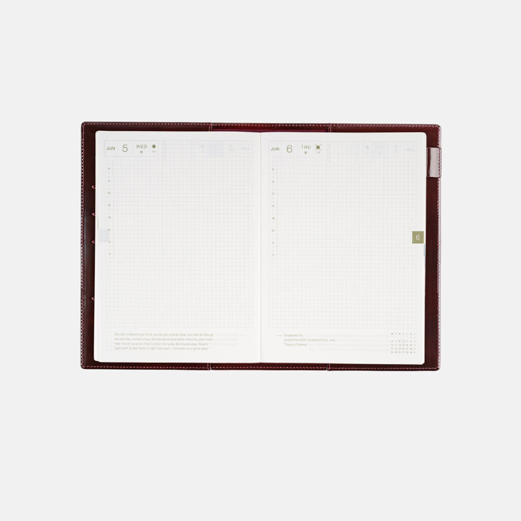 Hobonichi [sold out] Leather: Taut Bordeaux A5 Hobonichi Techo [COVER ONLY]