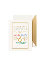 Crane New Year Wishes Engraved Cards Box of 10