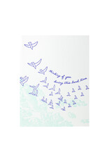 Thinking of You Birds Letterpress Card