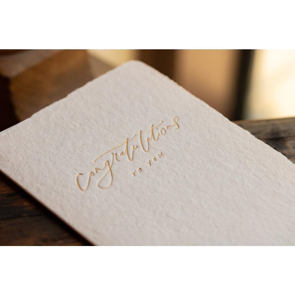 Oblation Papers & Press Congratulations to You Letterpress Calligraphy Note