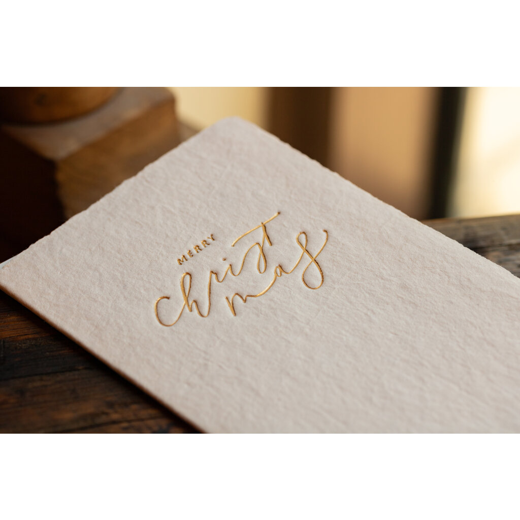 Oblation Papers & Press Merry Christmas Letterpress Calligraphy Note