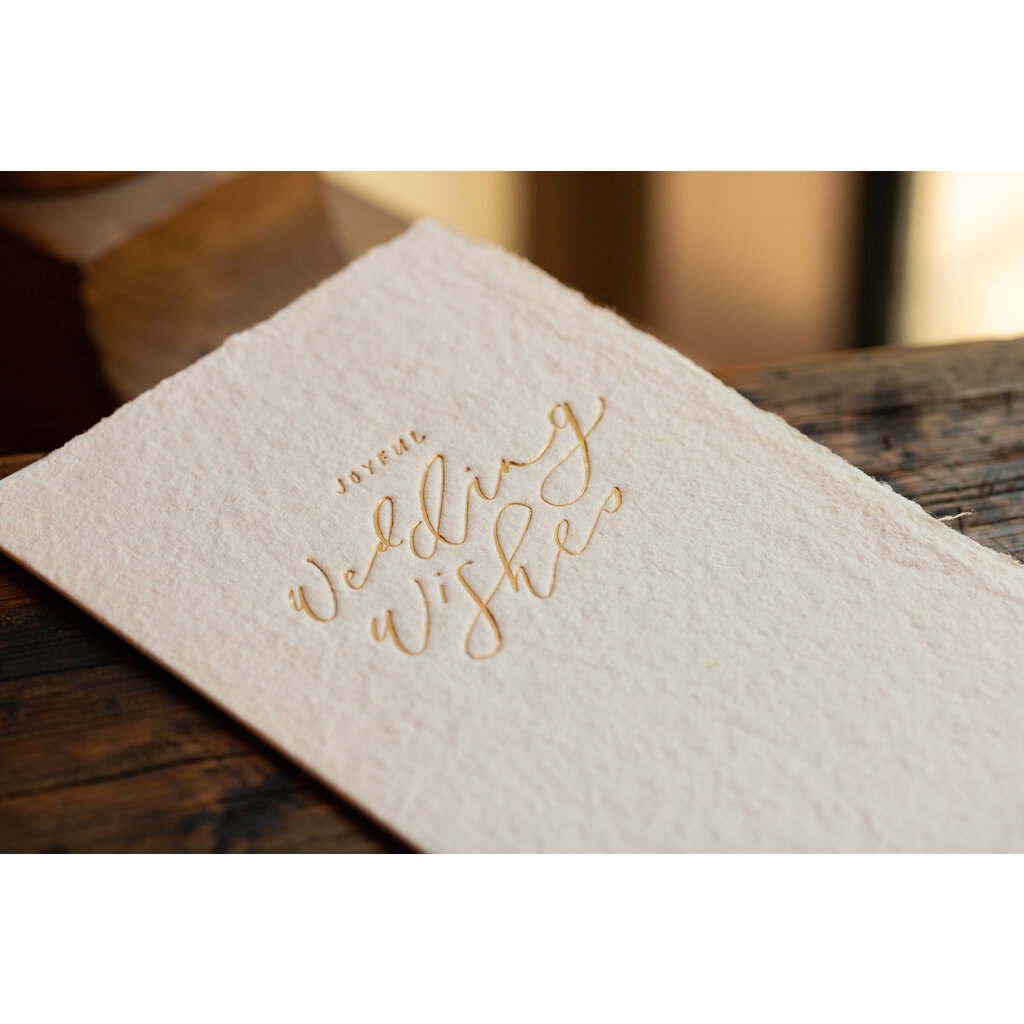 Oblation Papers & Press Joyful Wedding Wishes Letterpress Calligraphy Note