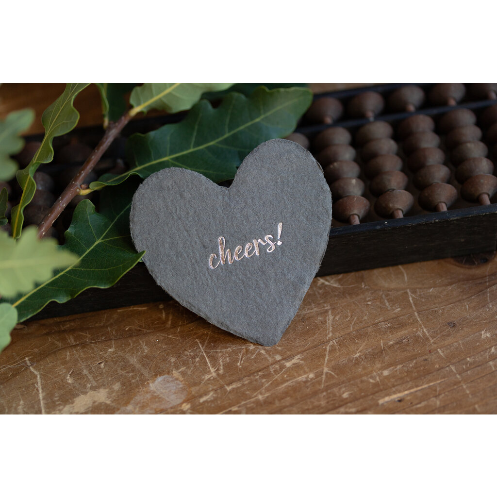 Oblation Papers & Press Cheers Letterpress Foiled Heart Enclosure