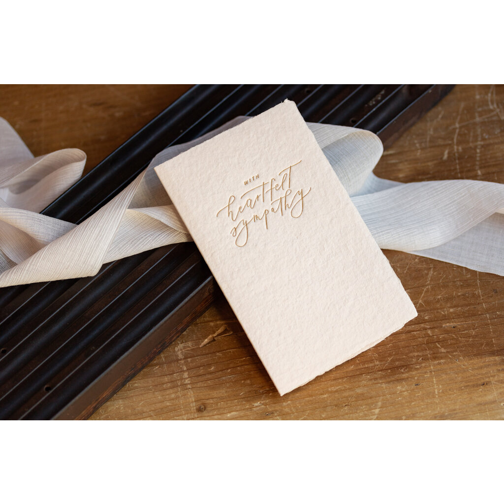 Oblation Papers & Press With Heartfelt Sympathy Letterpress Calligraphy Note