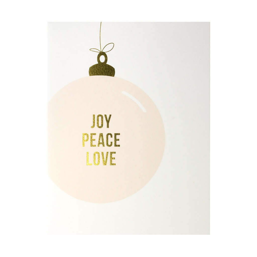 Sugar Paper Joy Peace Love Ornament Letterpress Cards Box of 6