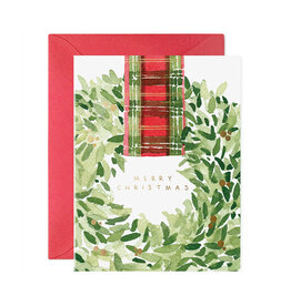 E. Frances Paper Plaid Ribbon Wreath Box of 6 cards