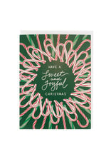 Smudge Ink Sweet Candy Cane Wreath Cards Box of 8d