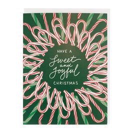 Smudge Ink Sweet Candy Cane Wreath Cards Box of 8