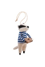 Felt Ornament Woodland Hipster - French Striped Badger