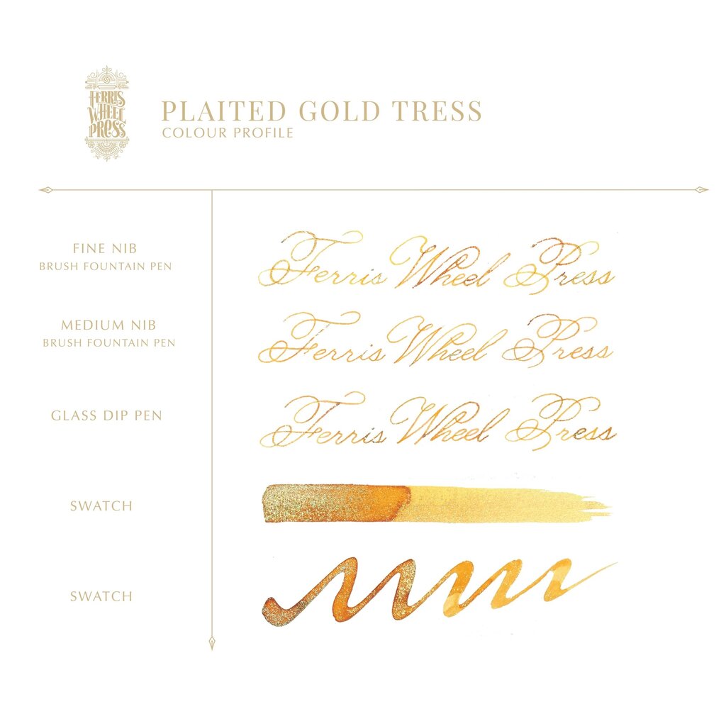 Ferris Wheel Press Ferritales Plaited Gold Tress Bottled Ink 20ml