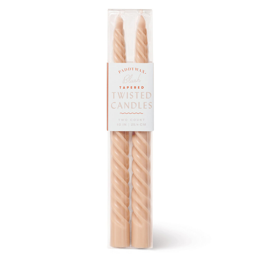 Paddywax Twisted Taper Blush Candles