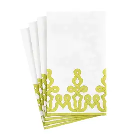 Caspari Dessin Passementerie Moss Green - Guest Towel